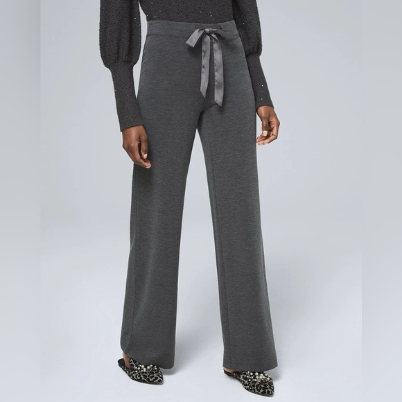 White House Black Market The Wide-Leg Pull-On Pants Satin Drawstring Size small - Picture 1 of 13
